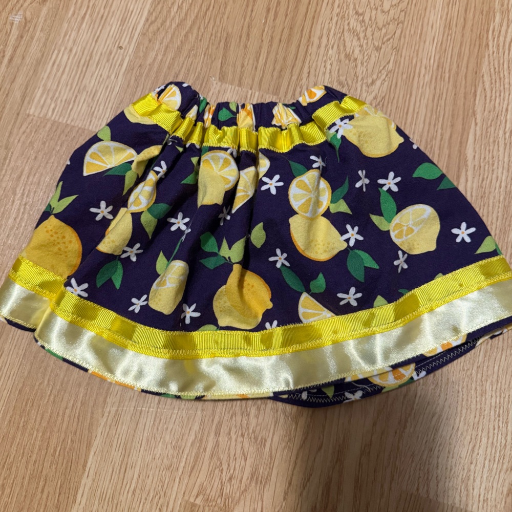 Lemon Print Native American Ribbon Skirt
